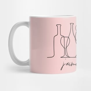 j'aime le vin (French - I love wine) Mug